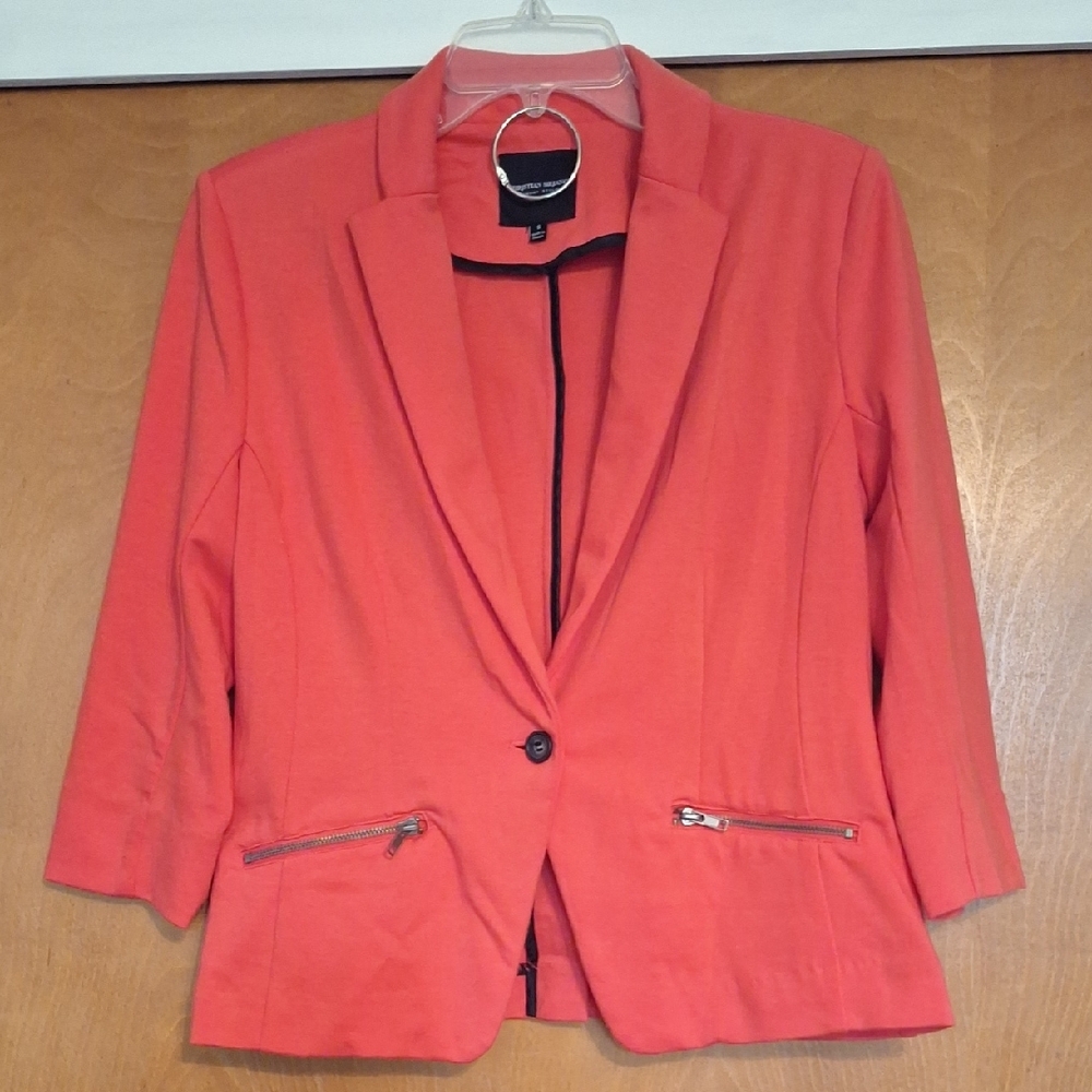 Christian Siriano Pink Blazer with Notched Lapels and Structured Shoulders